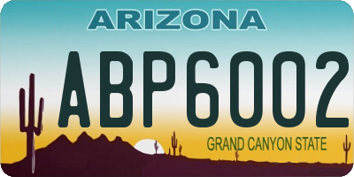 AZ license plate ABP6002
