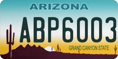 AZ license plate ABP6003