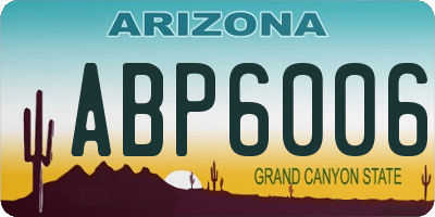 AZ license plate ABP6006