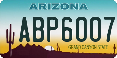AZ license plate ABP6007