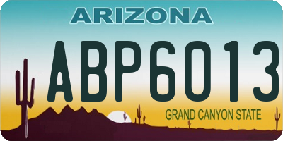 AZ license plate ABP6013