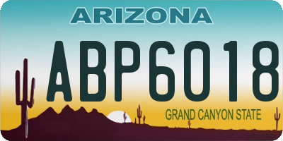 AZ license plate ABP6018