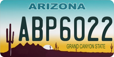 AZ license plate ABP6022