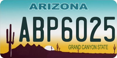 AZ license plate ABP6025