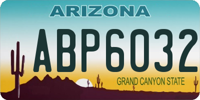 AZ license plate ABP6032