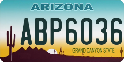 AZ license plate ABP6036