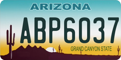 AZ license plate ABP6037
