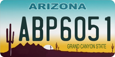 AZ license plate ABP6051