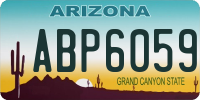 AZ license plate ABP6059