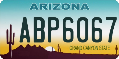AZ license plate ABP6067