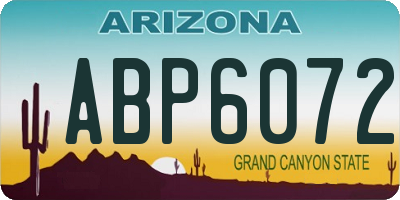 AZ license plate ABP6072