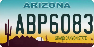 AZ license plate ABP6083