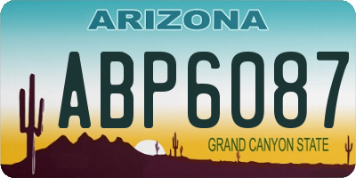 AZ license plate ABP6087