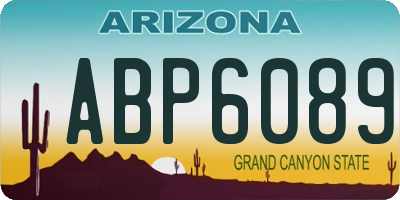 AZ license plate ABP6089