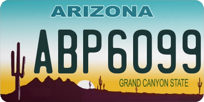 AZ license plate ABP6099