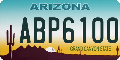 AZ license plate ABP6100