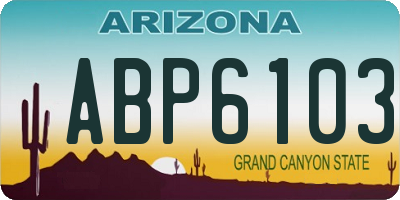 AZ license plate ABP6103