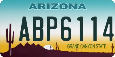 AZ license plate ABP6114