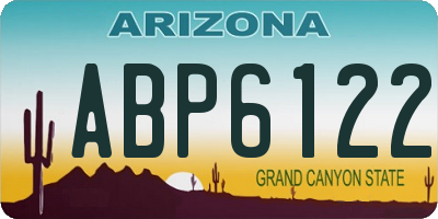 AZ license plate ABP6122