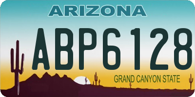 AZ license plate ABP6128