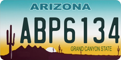 AZ license plate ABP6134