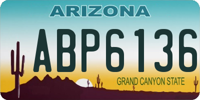 AZ license plate ABP6136