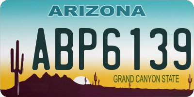 AZ license plate ABP6139