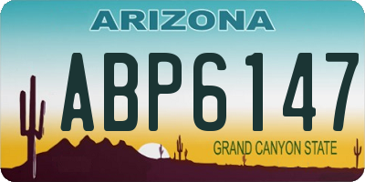 AZ license plate ABP6147