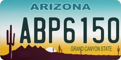 AZ license plate ABP6150