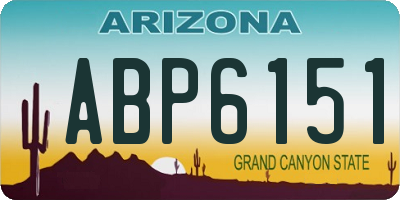 AZ license plate ABP6151