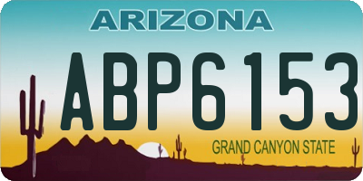 AZ license plate ABP6153