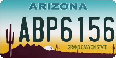 AZ license plate ABP6156