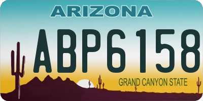 AZ license plate ABP6158