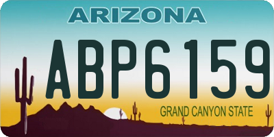 AZ license plate ABP6159