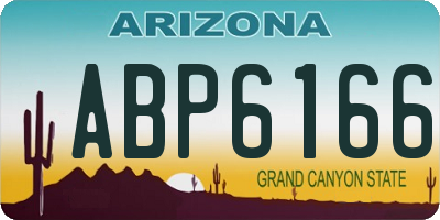 AZ license plate ABP6166