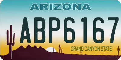 AZ license plate ABP6167
