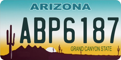 AZ license plate ABP6187