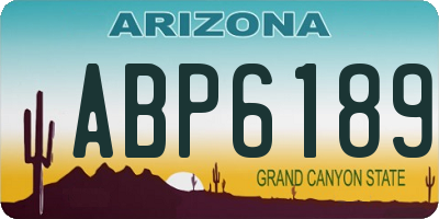 AZ license plate ABP6189