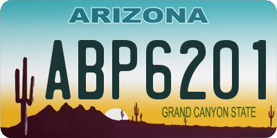 AZ license plate ABP6201