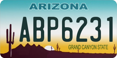 AZ license plate ABP6231