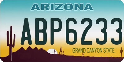 AZ license plate ABP6233