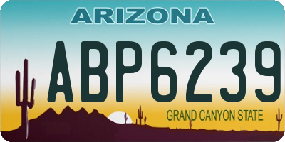 AZ license plate ABP6239