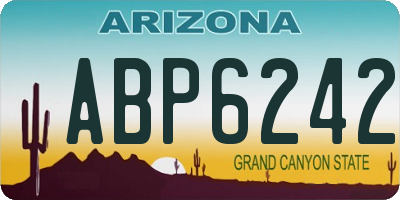 AZ license plate ABP6242