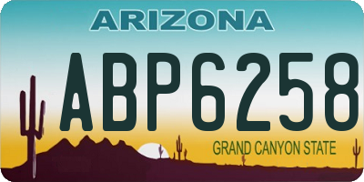 AZ license plate ABP6258