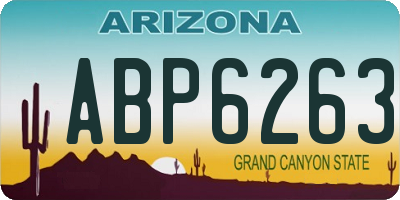 AZ license plate ABP6263