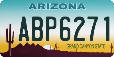 AZ license plate ABP6271