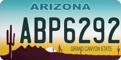 AZ license plate ABP6292