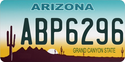 AZ license plate ABP6296