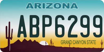 AZ license plate ABP6299