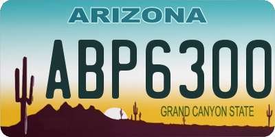 AZ license plate ABP6300